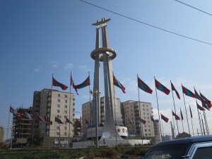 Military monument on the way out of Ulaanbaatar.
