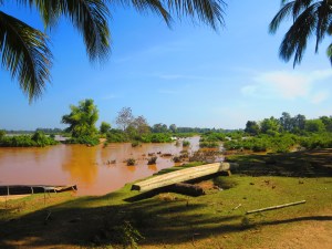 The Mekong River as seen from the banks of Don Det, a small island in Si Phan Don, the 4,000 islands region in Southern Laos.
