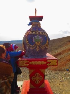 Near the base of the mountain, people write wishes on pieces of paper and burn them in this incense burner in hopes that they will come true! I saw one woman with several full pages of handwriting. She must have a life-plan!