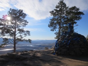A stupa on the ridge top