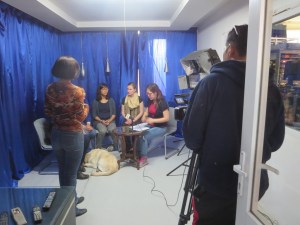 Prepping for the big interview! They made a great impression on the viewers and talked about the great scholarships out there available to Mongolians too!